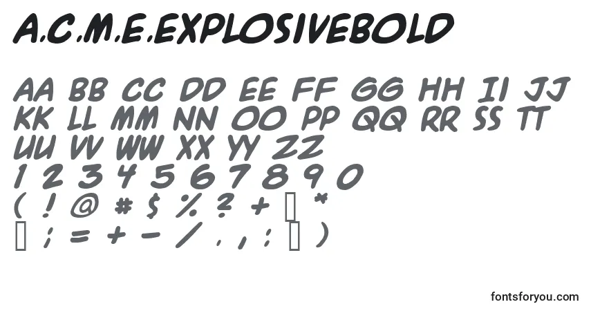 A.C.M.E.ExplosiveBold Font – alphabet, numbers, special characters
