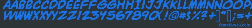 A.C.M.E.ExplosiveBold Font – Blue Fonts on Black Background