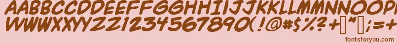 A.C.M.E.ExplosiveBold Font – Brown Fonts on Pink Background