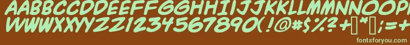 A.C.M.E.ExplosiveBold-fontti – vihreät fontit ruskealla taustalla