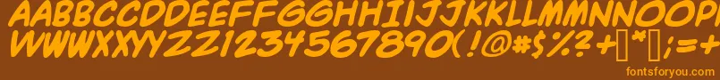 A.C.M.E.ExplosiveBold Font – Orange Fonts on Brown Background