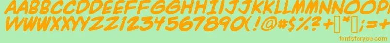 A.C.M.E.ExplosiveBold Font – Orange Fonts on Green Background