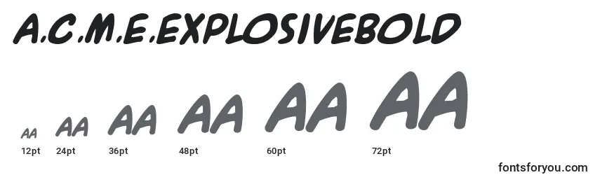 A.C.M.E.ExplosiveBold Font Sizes