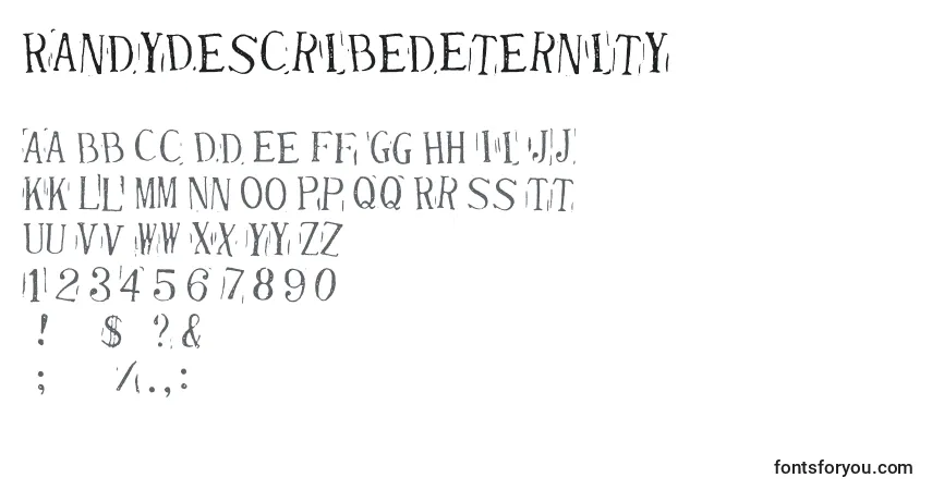 Czcionka RandyDescribedEternity – alfabet, cyfry, specjalne znaki