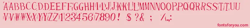 Шрифт RandyDescribedEternity – красные шрифты на розовом фоне