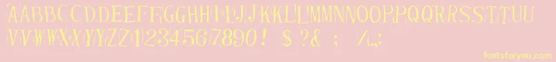 RandyDescribedEternity Font – Yellow Fonts on Pink Background