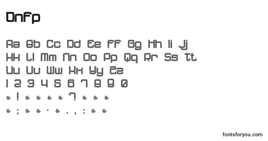 Czcionka Dnfp – alfabet, cyfry, specjalne znaki