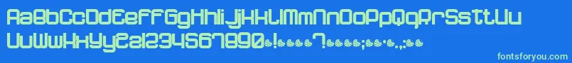 Weitere Informationen zur Dnfp-Schriftart Dnfp-Schriftart – Grüne Schriften auf blauem Hintergrund