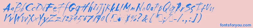 SmackLetPlain.1.0-Schriftart – Blaue Schriften auf rosa Hintergrund