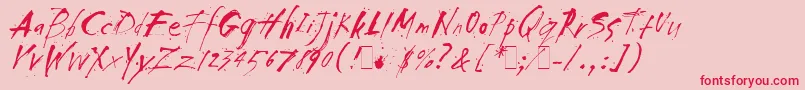 SmackLetPlain.1.0-Schriftart – Rote Schriften auf rosa Hintergrund