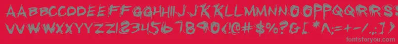 Rkill Font – Gray Fonts on Red Background