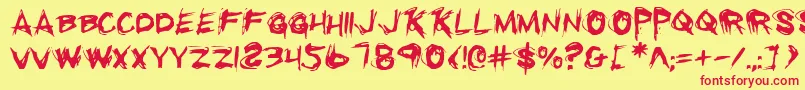 Rkill Font – Red Fonts on Yellow Background