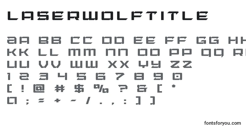 Schriftart Laserwolftitle – Alphabet, Zahlen, spezielle Symbole