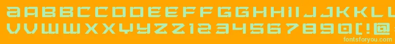 Laserwolftitle-fontti – vihreät fontit oranssilla taustalla