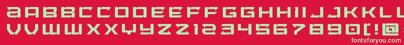 フォントLaserwolftitle – 赤い背景に緑の文字