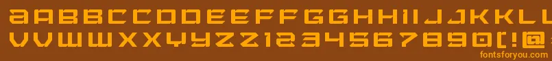 Weitere Informationen zur Laserwolftitle-Schriftart Laserwolftitle-Schriftart – Orangefarbene Schriften auf braunem Hintergrund
