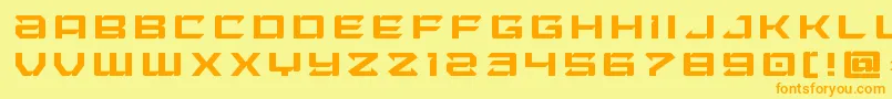 Laserwolftitle-Schriftart – Orangefarbene Schriften auf gelbem Hintergrund