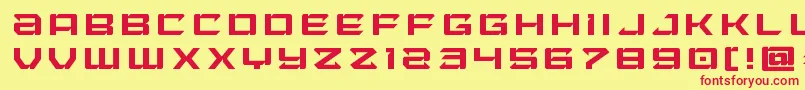 Laserwolftitle-Schriftart – Rote Schriften auf gelbem Hintergrund