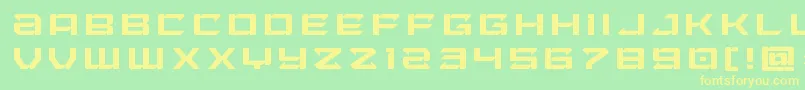 Laserwolftitle-fontti – keltaiset fontit vihreällä taustalla