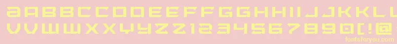 Laserwolftitle-fontti – keltaiset fontit vaaleanpunaisella taustalla