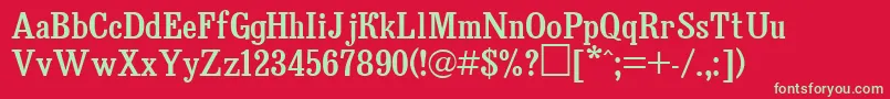 UkBruskovaya Font – Green Fonts on Red Background