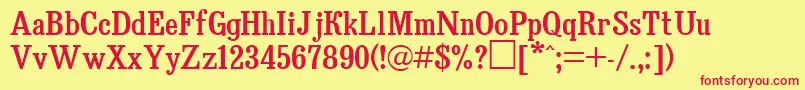 UkBruskovaya Font – Red Fonts on Yellow Background
