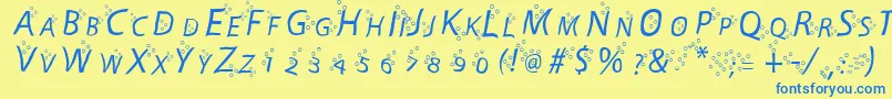 FartBubble Font – Blue Fonts on Yellow Background