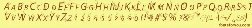 FartBubble Font – Brown Fonts on Yellow Background