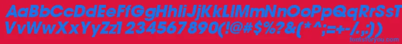TrendexblacksskItalic Font – Blue Fonts on Red Background