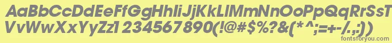 TrendexblacksskItalic Font – Gray Fonts on Yellow Background