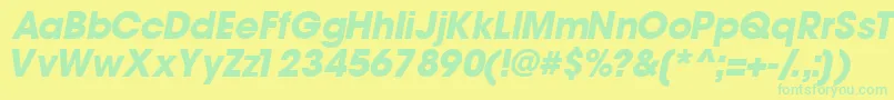 TrendexblacksskItalic Font – Green Fonts on Yellow Background