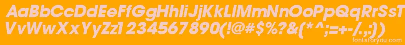 TrendexblacksskItalic Font – Pink Fonts on Orange Background