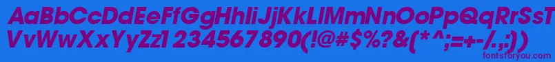 TrendexblacksskItalic Font – Purple Fonts on Blue Background