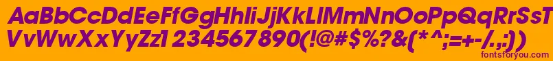 TrendexblacksskItalic Font – Purple Fonts on Orange Background