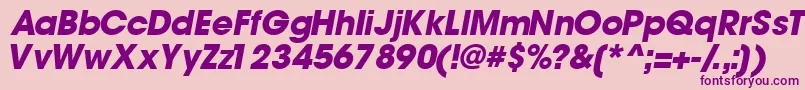 TrendexblacksskItalic Font – Purple Fonts on Pink Background