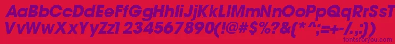 TrendexblacksskItalic Font – Purple Fonts on Red Background