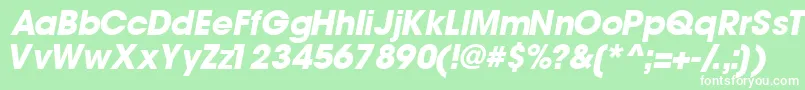 TrendexblacksskItalic Font – White Fonts on Green Background