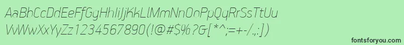 フォントPfhandbookproExtrathinitalic – 緑の背景に黒い文字