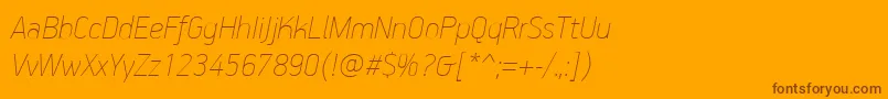 PfhandbookproExtrathinitalic Font – Brown Fonts on Orange Background