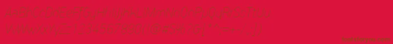 Saiba mais sobre a fonte PfhandbookproExtrathinitalic Fonte PfhandbookproExtrathinitalic – fontes marrons em um fundo vermelho