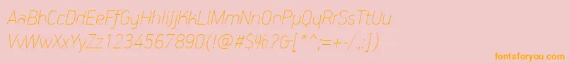 PfhandbookproExtrathinitalic Font – Orange Fonts on Pink Background