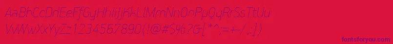 Шрифт PfhandbookproExtrathinitalic – фиолетовые шрифты на красном фоне