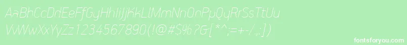 PfhandbookproExtrathinitalic Font – White Fonts on Green Background