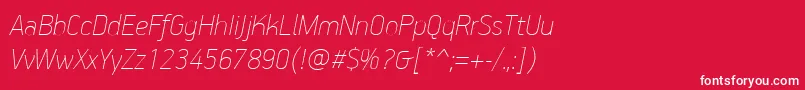 フォントPfhandbookproExtrathinitalic – 赤い背景に白い文字