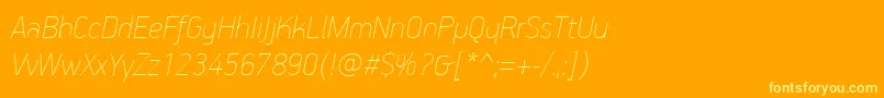 PfhandbookproExtrathinitalic Font – Yellow Fonts on Orange Background
