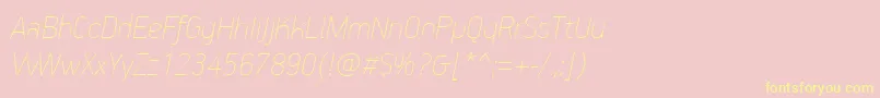 PfhandbookproExtrathinitalic-Schriftart – Gelbe Schriften auf rosa Hintergrund