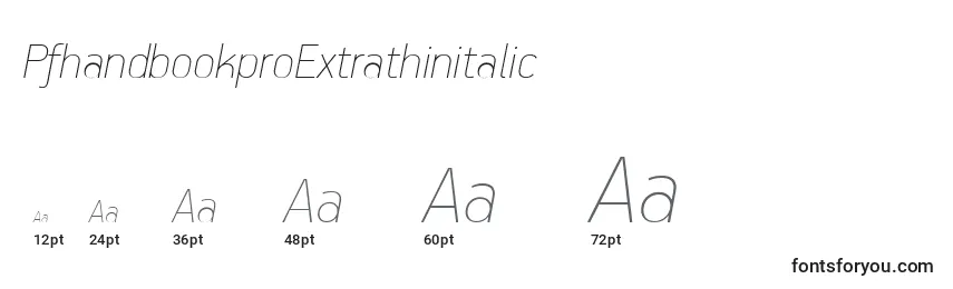 Größen der Schriftart PfhandbookproExtrathinitalic