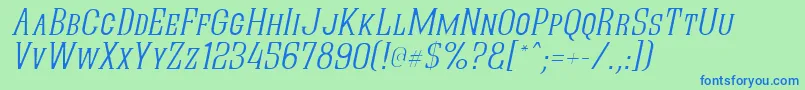 フォントQuasikto – 青い文字は緑の背景です。