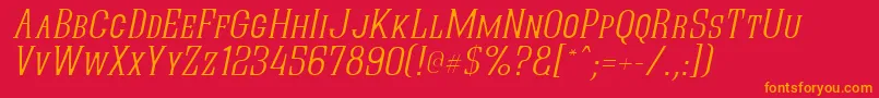フォントQuasikto – 赤い背景にオレンジの文字