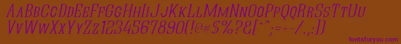 Quasikto-Schriftart – Violette Schriften auf braunem Hintergrund